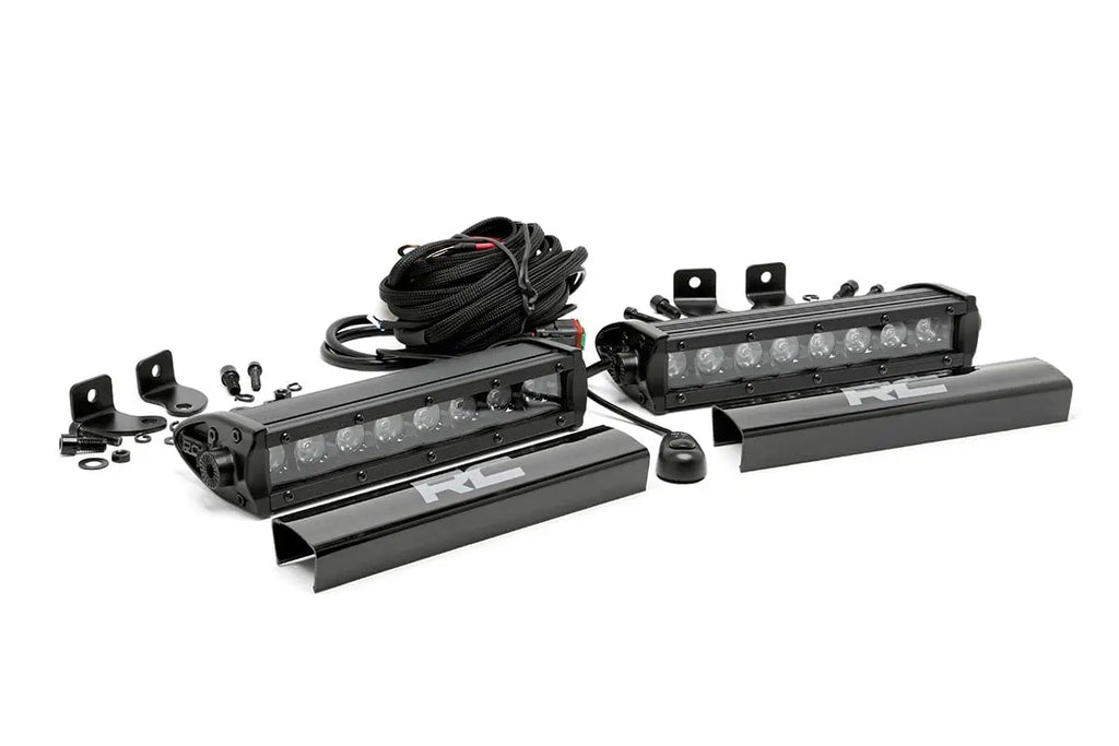Black Series LED Light Bar | 8 Inch | Single Row Pair Rough Country