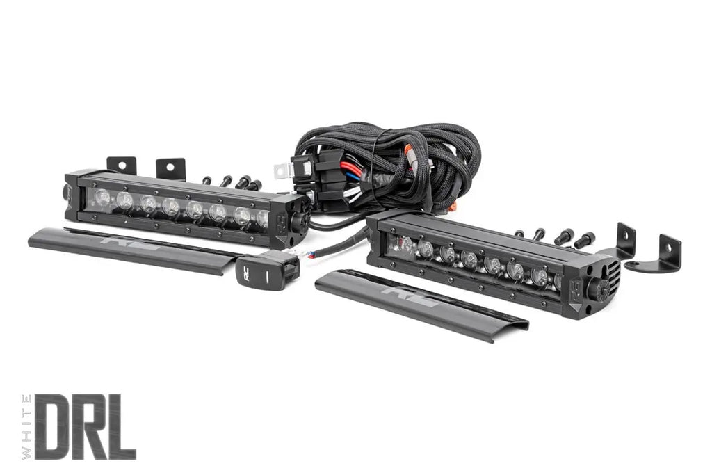 Black Series LED Light Bar | Cool White DRL | 8 Inch | Single Row Pair Rough Country
