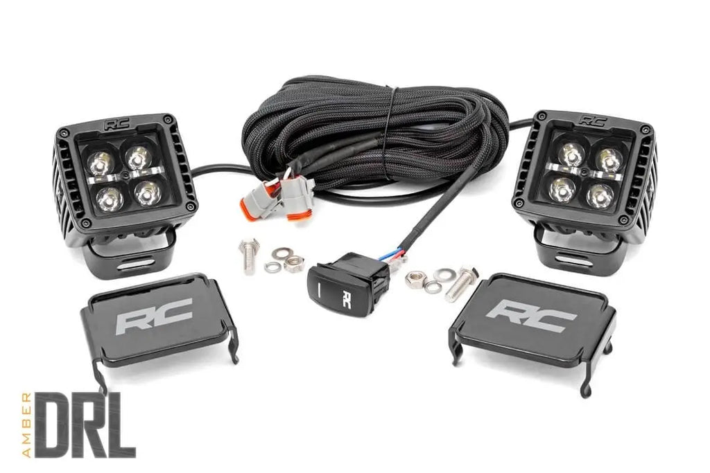 Black Series LED Light Pair | 2 Inch | Amber DRL Rough Country