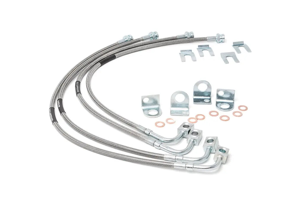 Brake Lines | Stainless | FR & RR | 4-6 Inch Lift | Jeep Wrangler JK (07-18) Rough Country