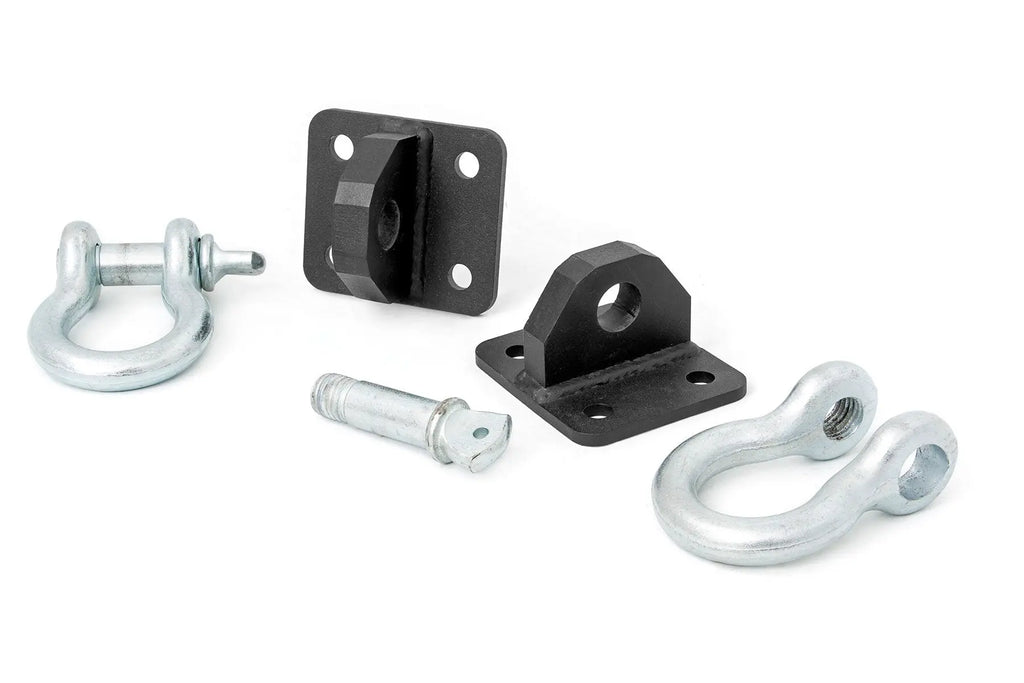D Ring Shackles and Mounts | TJ Stubby | XJ Winch | Jeep Cherokee XJ (84-01)/Wrangler TJ (97-06) Rough Country