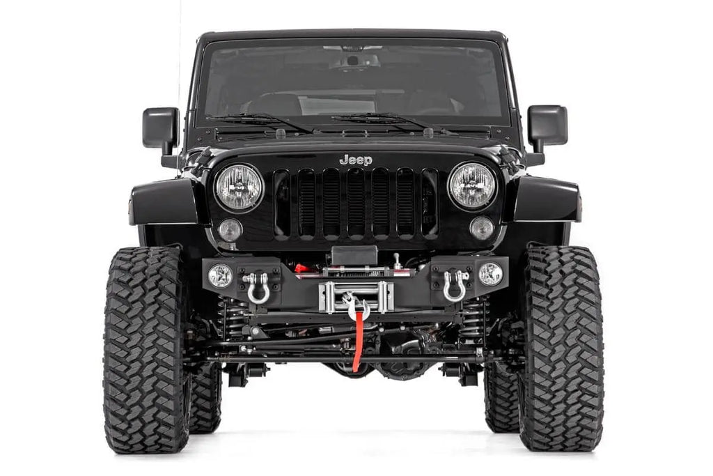 Front Hybrid Stubby Bumper | Fog Mounts | Jeep Wrangler JK  (07-18) Rough Country