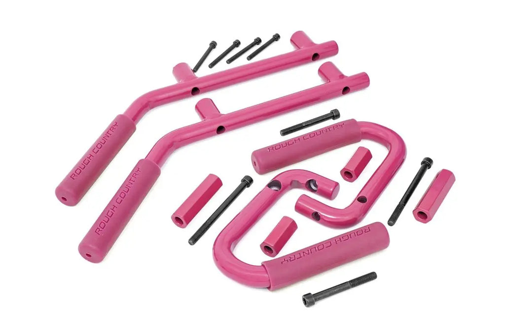 Grab Handles | Steel | FR & RR | Pink | Jeep Wrangler JK  (07-18) Rough Country