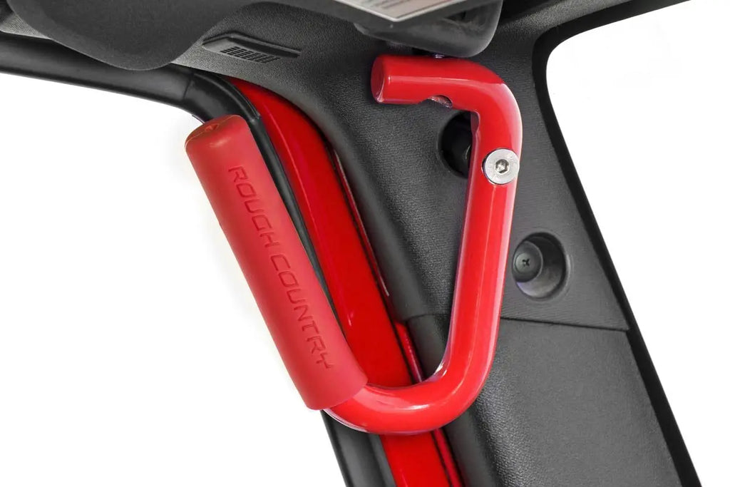 Grab Handles | Steel | FR & RR | Red | Jeep Wrangler JK  (2007-2018) Rough Country