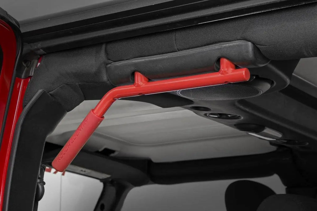 Grab Handles | Steel | FR & RR | Red | Jeep Wrangler JK  (2007-2018) Rough Country