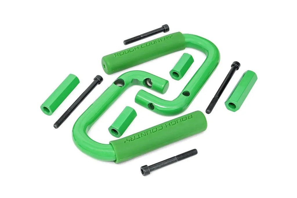 Grab Handles | Steel | Front | Green | Jeep Wrangler JK  (2007-2018) Rough Country