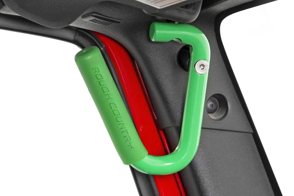 Grab Handles | Steel | Front | Green | Jeep Wrangler JK  (2007-2018) Rough Country