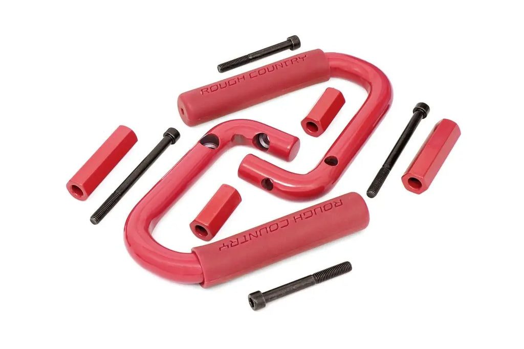 Grab Handles | Steel | Front | Red | Jeep Wrangler JK  (2007-2018) Rough Country