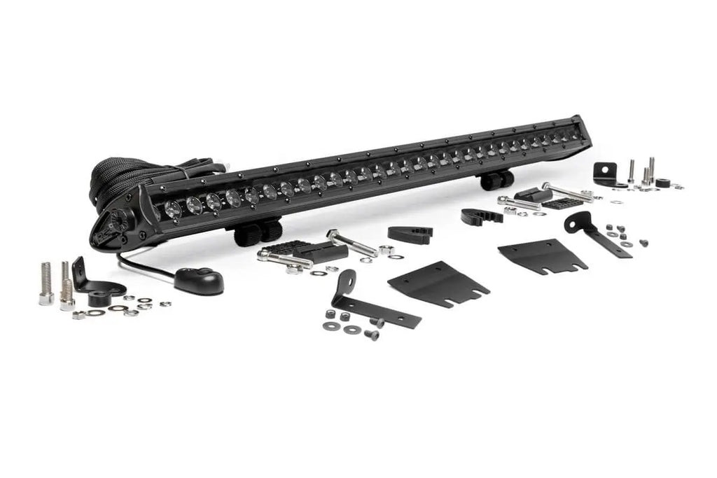 Jeep 30-inch LED Hood Kit (18-21 Wrangler JL, 20-21 Gladiator JT | Black-Series) Rough Country