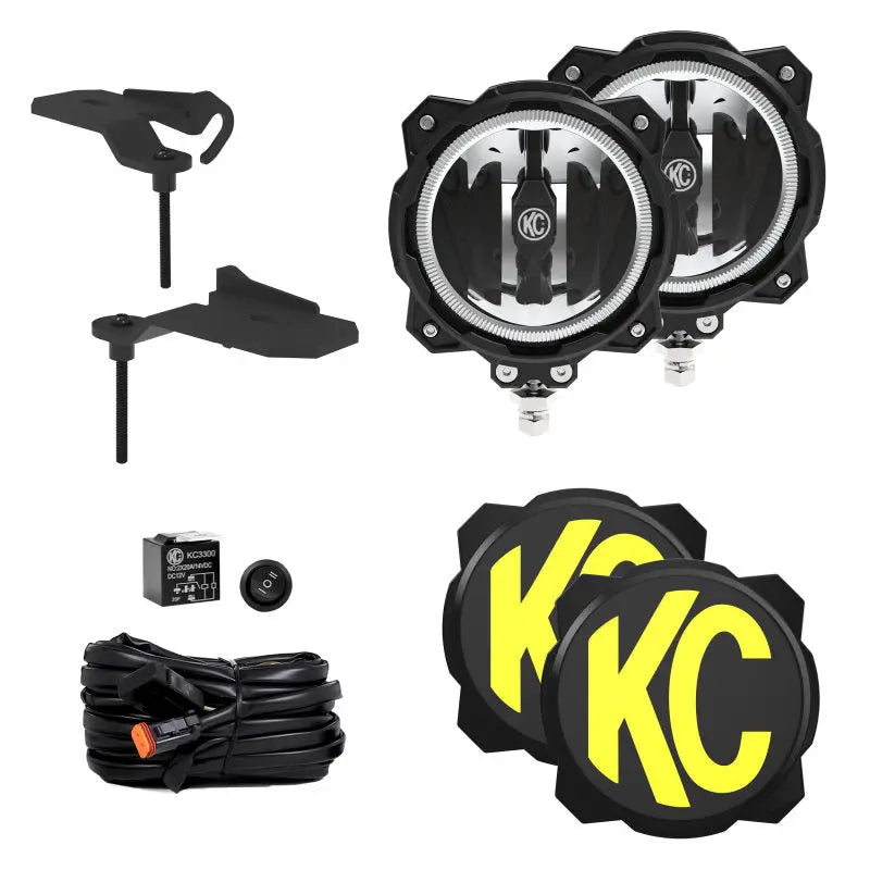 KC HiLiTES Jeep 392/Mojave Gravity LED PRO6 Wide-40 2-Light Sys Ditch Light Kit KC HiLiTES