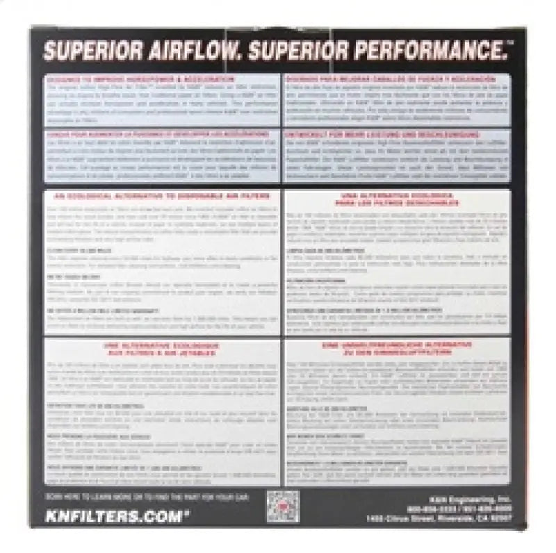 K&N Replacement Air Filter 03-05 Honda VTX1300C/S/R 1284 / 06-09 VTX1300C/R/S/T 1300 K&N Engineering
