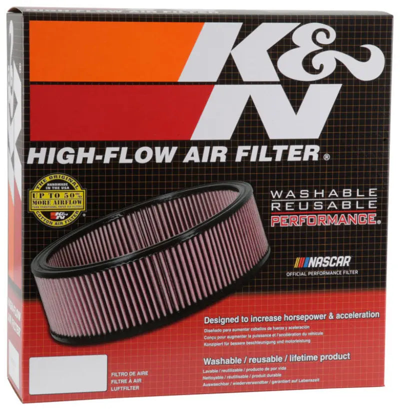 K&N Replacement Drop In Air Filter - 14in OD / 12in ID / 4in H w/ Wire K&N Engineering