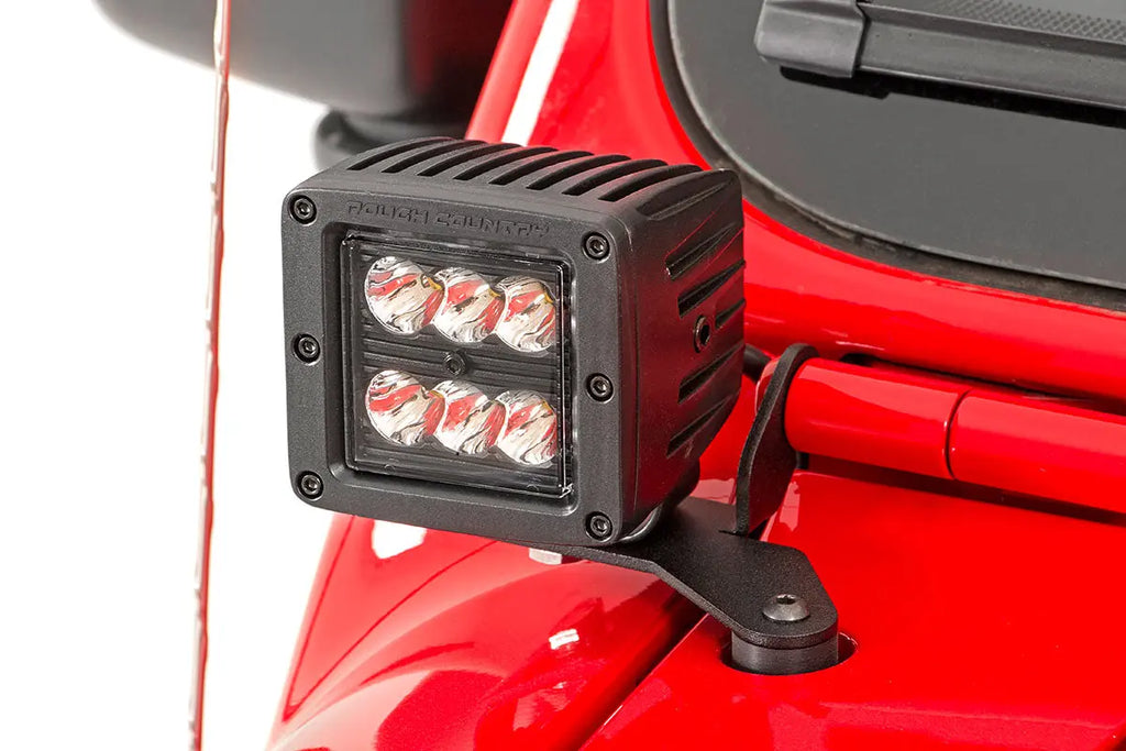 LED Light | Hinge Mnt | 2" Black Pair | Jeep Gladiator JT/Wrangler 4xe/Wrangler JL (18-23) Rough Country