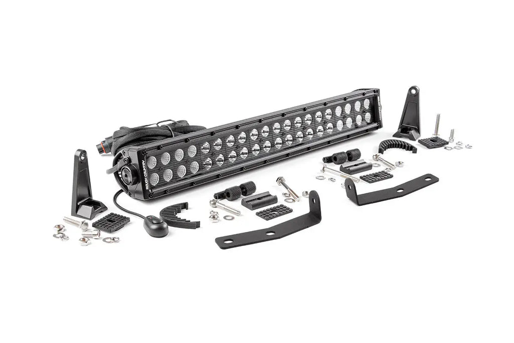 LED Light Kit | Bumper Mount | 20" Black Dual Row | Nissan Titan XD (16-23) Rough Country