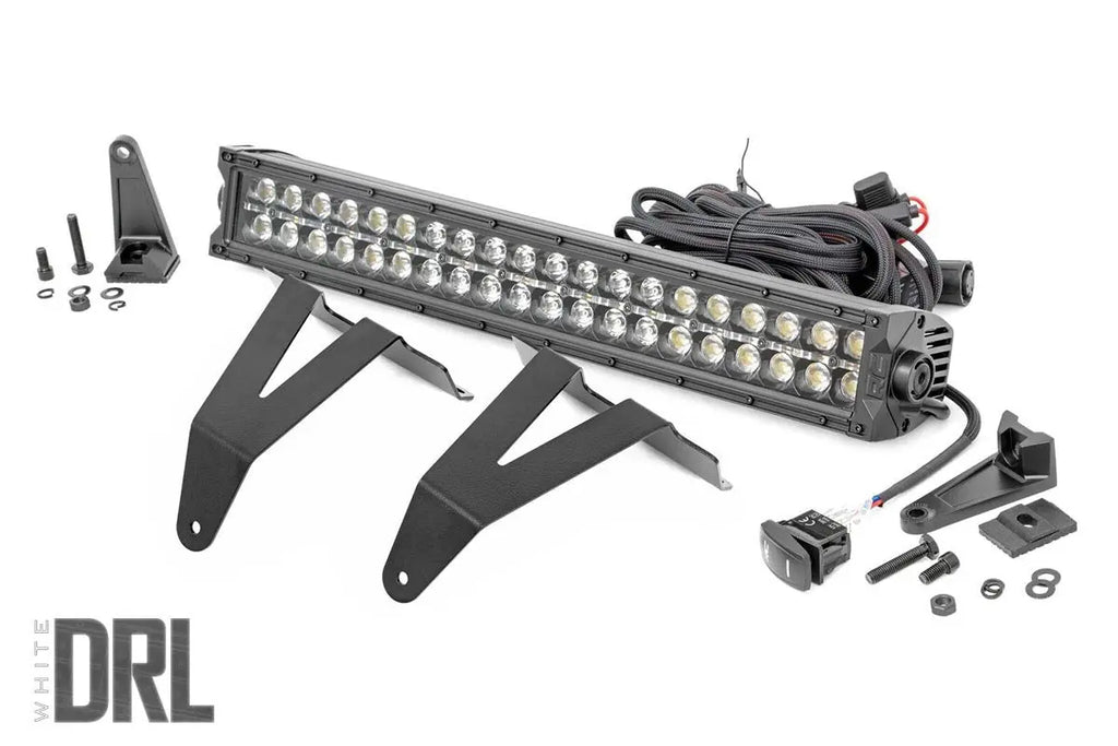 LED Light Kit | Bumper Mount | 20" Black Dual Row | White DRL | Ram 1500 (19-23) Rough Country