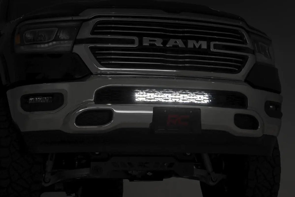 LED Light Kit | Bumper Mount | 20" Black Dual Row| Amber DRL | Ram 1500 (19-23) Rough Country
