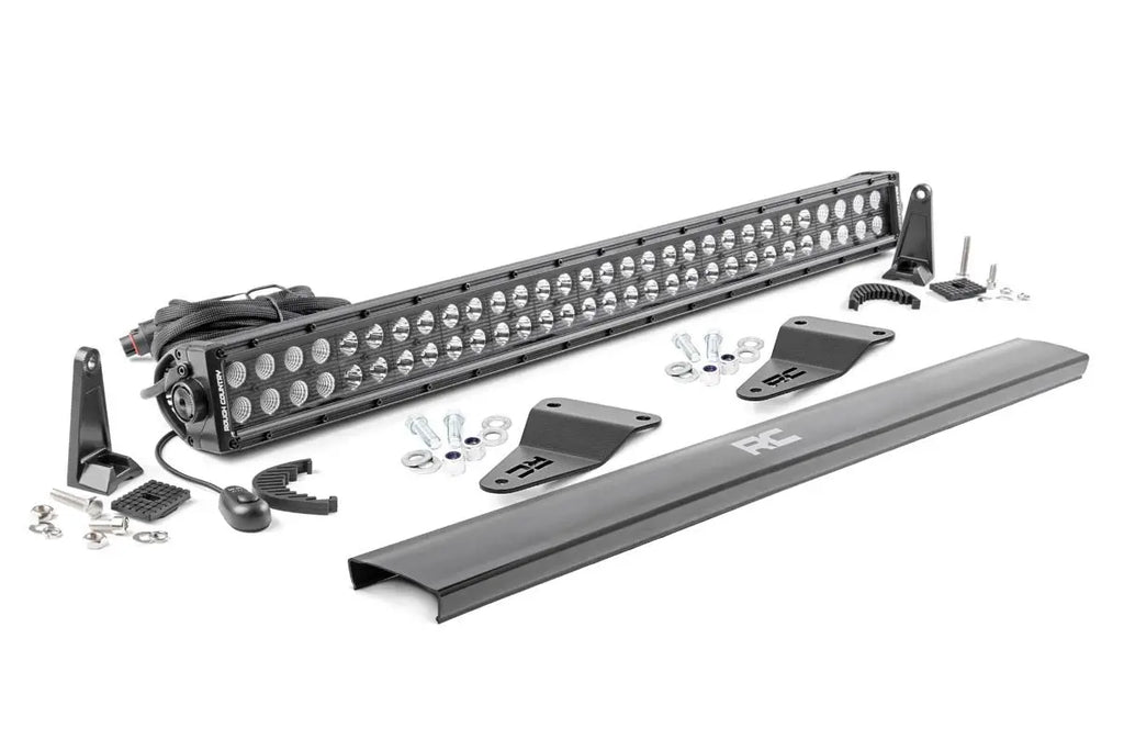 LED Light Kit | Bumper Mount | 30" Black Dual Row | Toyota 4Runner (14-20) Rough Country