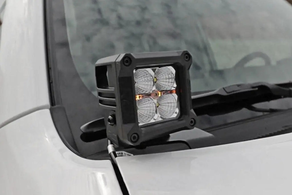 LED Light Kit | Ditch Mount | 2" Black Flood Pair | Toyota 4Runner (10-23) Rough Country
