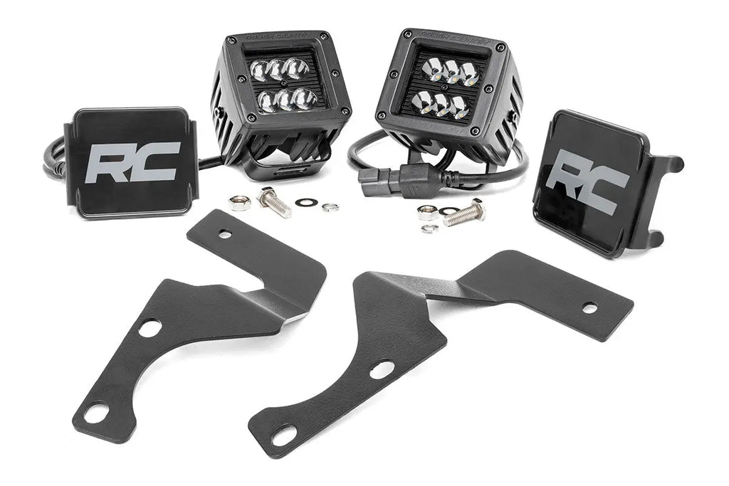 LED Light Kit | Ditch Mount | 2" Black Spot Pair | Toyota 4Runner (10-23) Rough Country