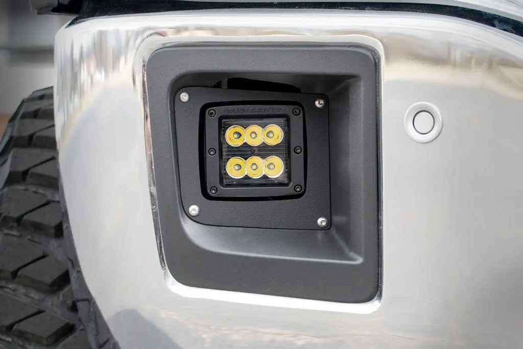 LED Light Kit | Fog Mount | 2" Black Pair | GMC Sierra 1500 (14-15) Rough Country