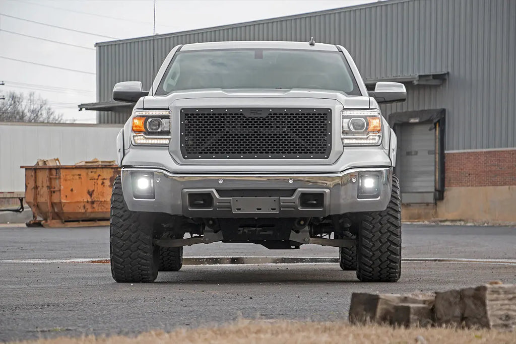 LED Light Kit | Fog Mount | 2" Black Pair | GMC Sierra 1500 (14-15) Rough Country