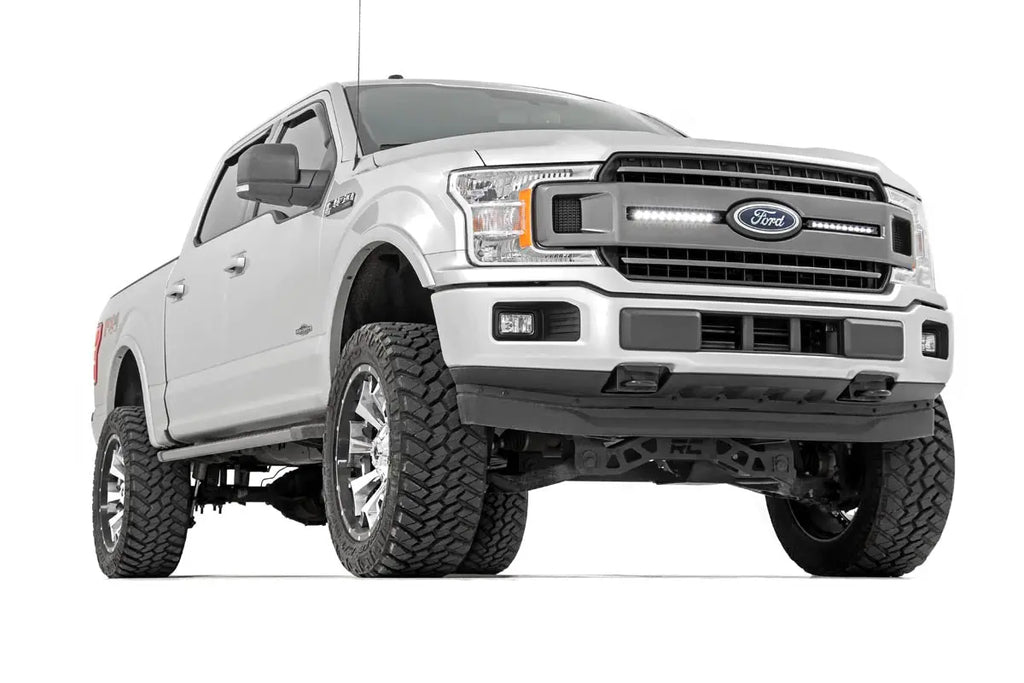 LED Light Kit | Grille Mount | 10" Black Slimline Pair | Ford F-150 (18-20) Rough Country