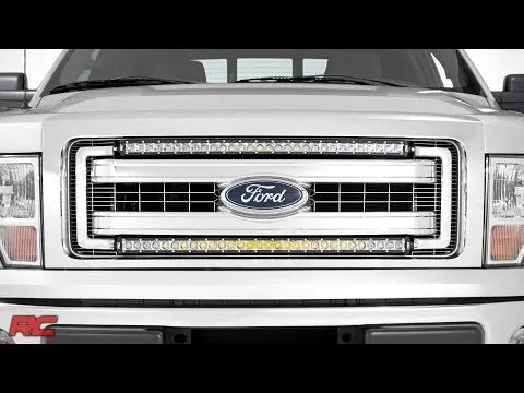 LED Light Kit | Grille Mount | Dual 30" Black Single Row | Ford F-150 (09-14) Rough Country