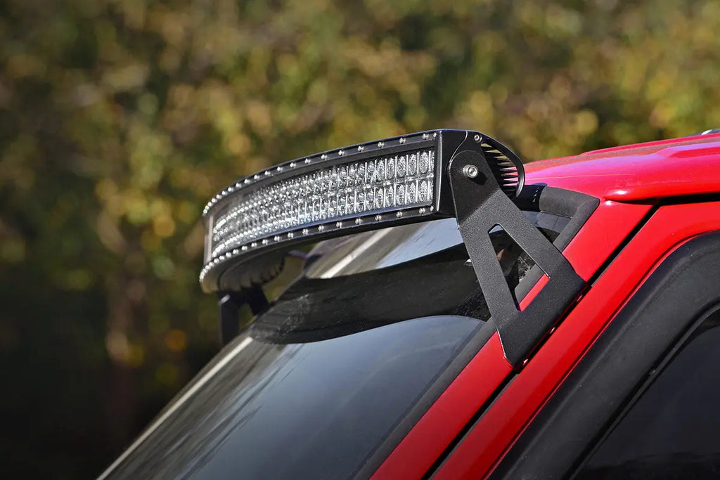 LED Light Mount | Upper Windshield | 50" Curved | Jeep Cherokee XJ (84-01) Rough Country
