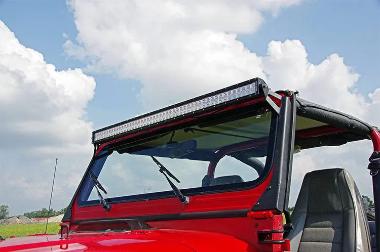 LED Light Mount | Upper Windshield | 50" Straight | Jeep Wrangler YJ (87-95) Rough Country