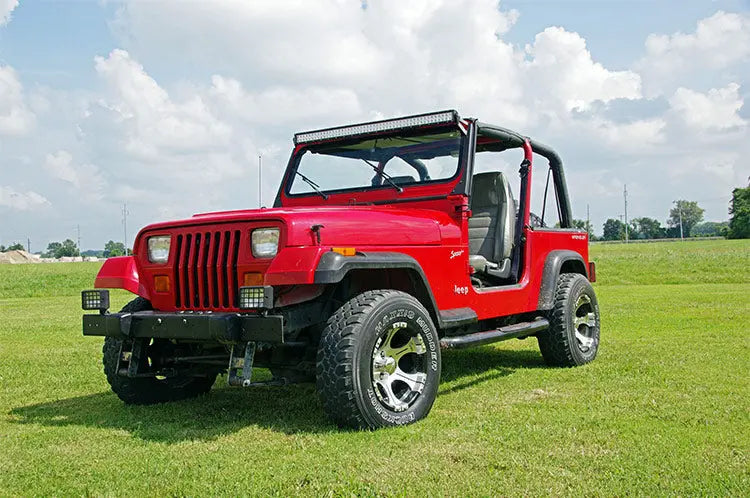LED Light Mount | Upper Windshield | 50" Straight | Jeep Wrangler YJ (87-95) Rough Country