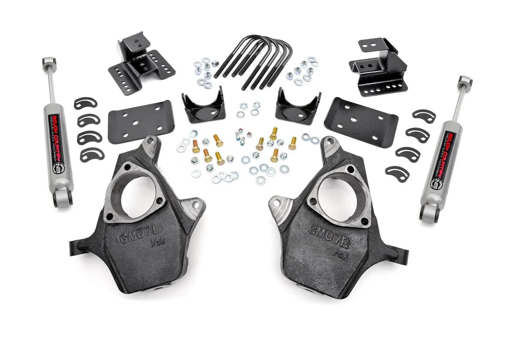 Lowering Kit | Knuckle | 2"FR | 4"RR | Chevy/GMC 1500 (07-14) Rough Country