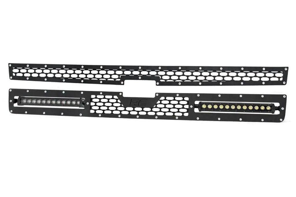 Mesh Grille | 12" Single Row LED Pair | Black | Chevy Silverado 2500 HD/3500 HD (11-14) Rough Country