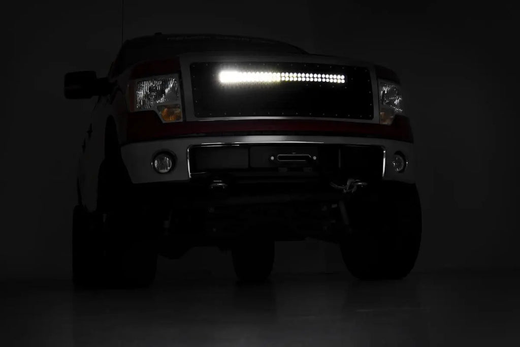 Mesh Grille | 30" Dual Row LED | Black | Amber DRL | Ford F-150 (09-14) Rough Country