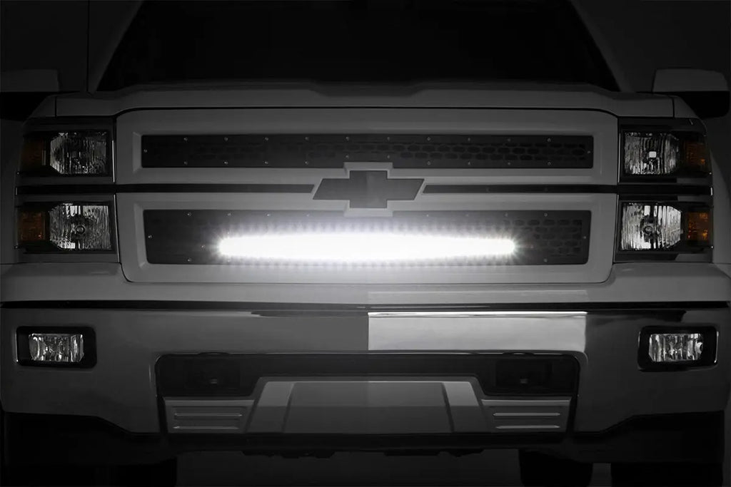 Mesh Grille | 30" Single Row LED | Black | Chevy Silverado 1500 (14-15) Rough Country