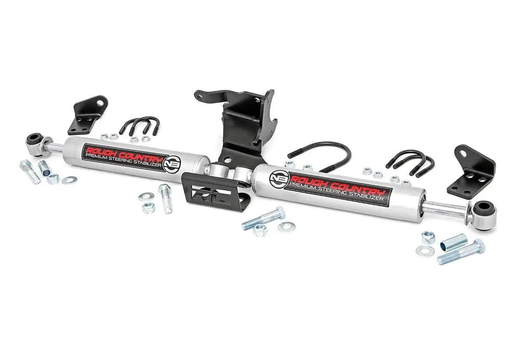 N3 Steering Stabilizer | Dual | 2.5-8 Inch Lift | Jeep Gladiator JT (20-22)/Wrangler JL (18-23) Rough Country