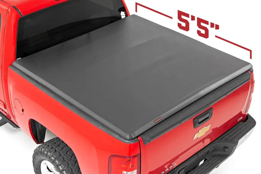 Soft Tri-Fold Bed Cover | 5'9" Bed | Chevy/GMC 1500 (07-13) Rough Country