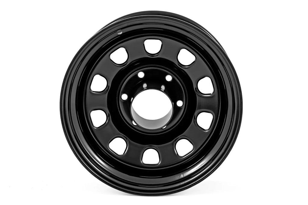 Steel Wheel | Black | 15x8 | 5x4.5 | 3.30 Bore | -19 Rough Country