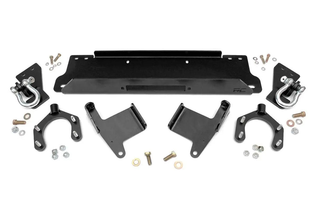 Winch Mount Plate | Factory Bmpr | D-Rings | Jeep Wrangler JK (07-18) Rough Country