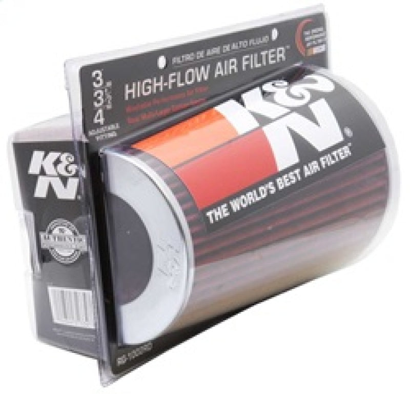 K&N Universal Air Filter Chrome Round Tapered Red - 4in Flange ID x 1.125in Flange Length x 9.5in H K&N Engineering