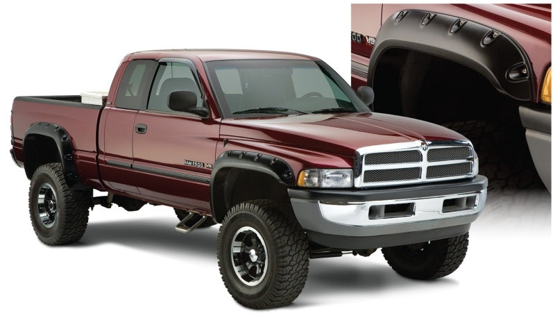 Bushwacker 94-01 Dodge Ram 1500 Fleetside Pocket Style Flares 4pc 78.0/96.0in Bed - Black Bushwacker