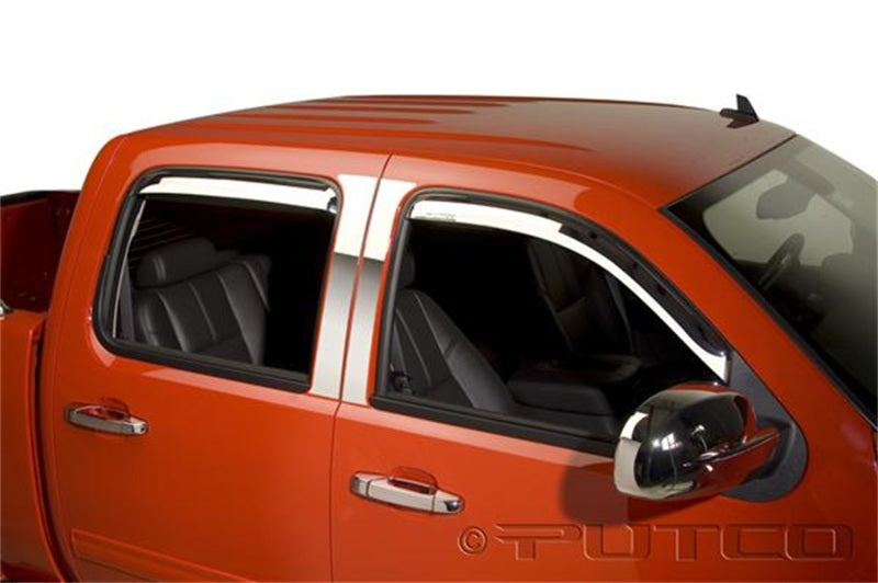 Putco 14-14 Chevrolet Silverado HD - Crew Cab (Set of 4) Element Chrome Window Visors Putco