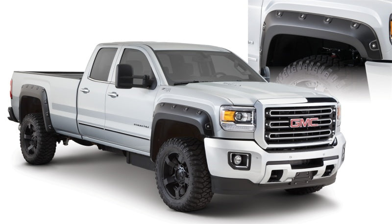 Bushwacker 15-18 GMC Sierra 2500 HD Boss Pocket Style Flares 4pc 78.8/97.6in Bed - Black Bushwacker