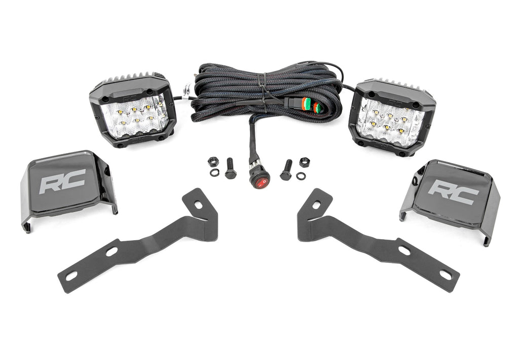 LED Light Kit | Ditch Mount |  3" OSRAM | Wide | Toyota Tacoma (16-23) Rough Country