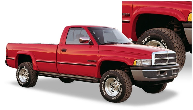 Bushwacker 94-01 Dodge Ram 1500 Fleetside Extend-A-Fender Style Flares 4pc 78.0/96.0in Bed - Black Bushwacker