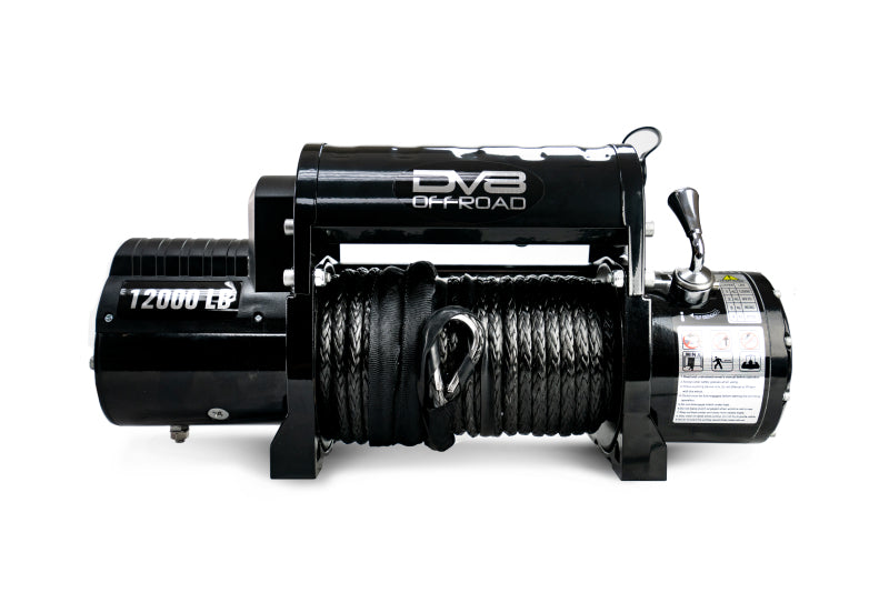 DV8 Offroad 12000 LB Winch w/ Synthetic Line & Wireless Remote - Black DV8 Offroad