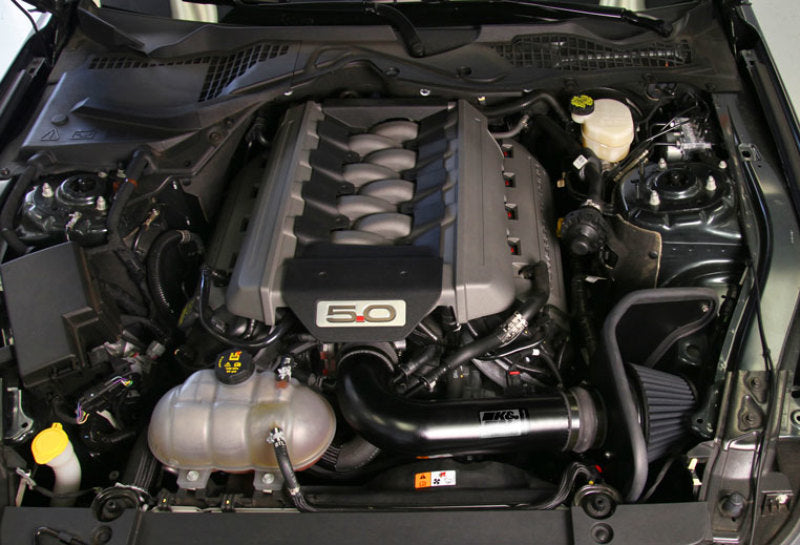 K&N 2015 Ford Mustang GT 5.0L V8 Black Performance Intake Kit K&N Engineering