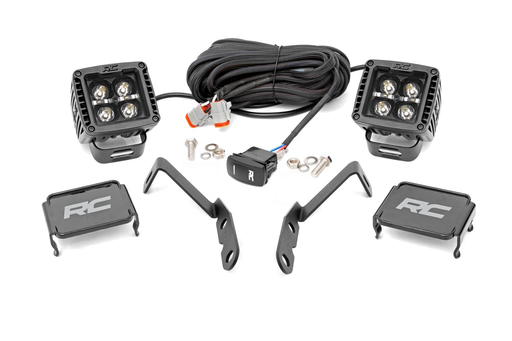 LED Light | Ditch Mount | 2andquot; Black Pair | White DRL | Chevy 1500 (2007-2013) Rough Country