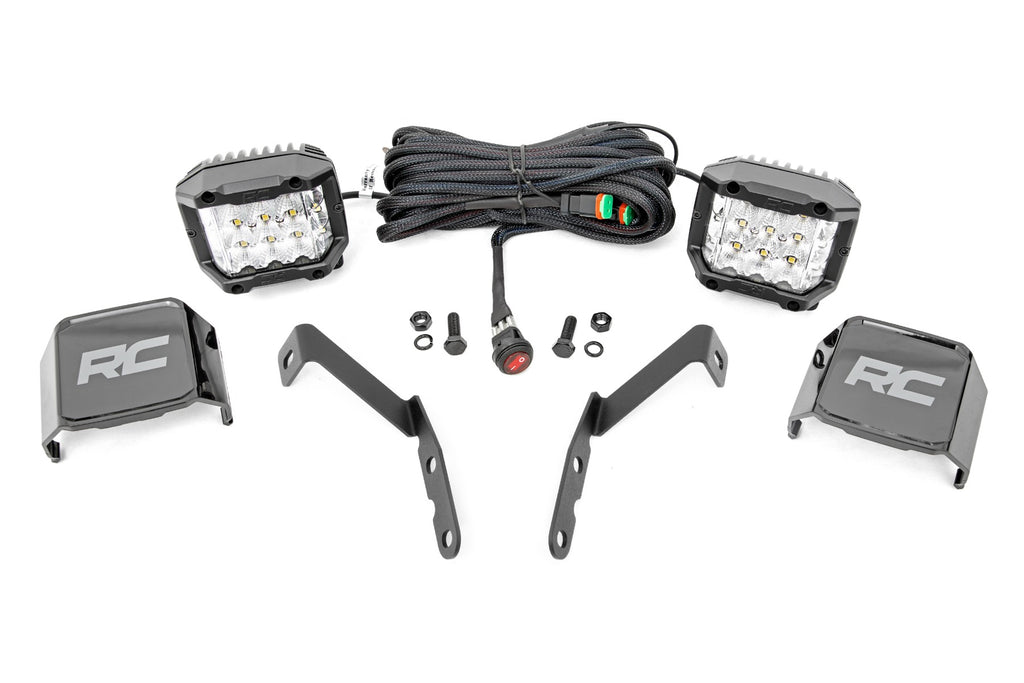LED Light | Ditch Mount |  3" OSRAM | Wide | Chevy 1500 and Chevy/GMC 2500HD/3500HD (07-14) Rough Country