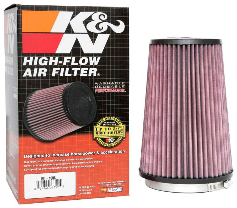 K&N Universal Clamp-On Air Filter 4-1/2in FLG / 5-7/8in B / 4-1/2in T / 8-3/8in H K&N Engineering