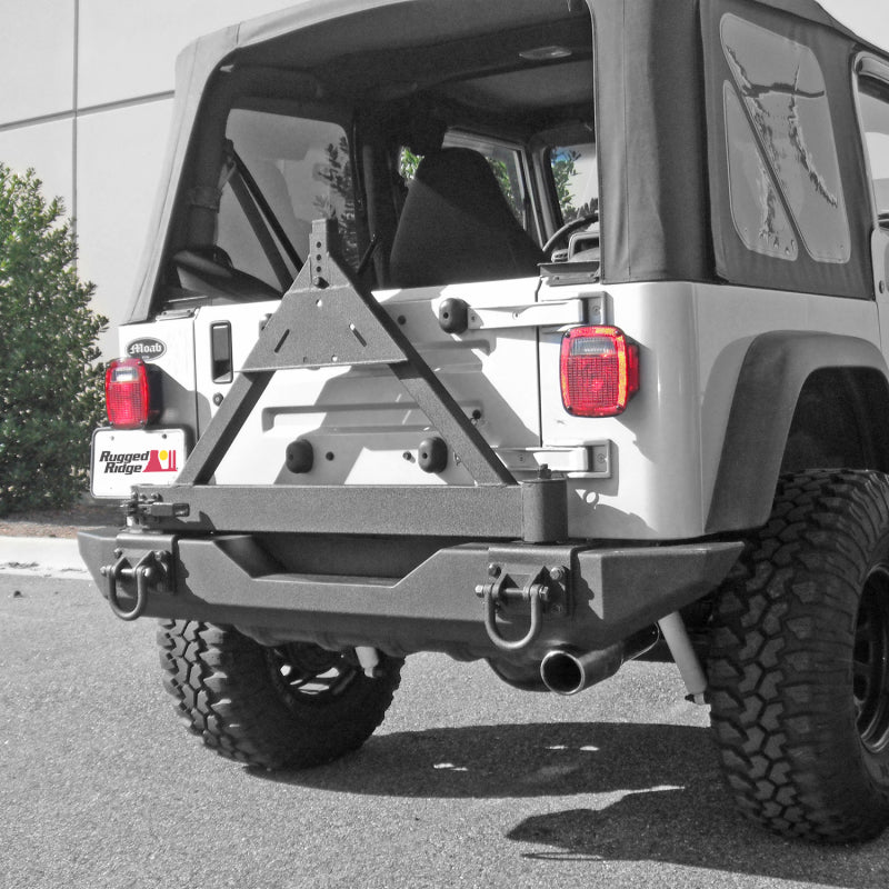 Rugged Ridge Tire Carrier XHD Rear Bumper 76-06 Jeep CJ / Jeep Wrangler Rugged Ridge